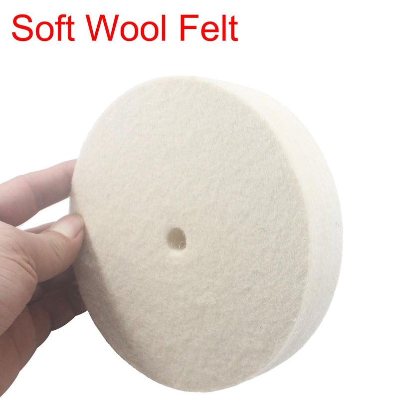 JUNLIXN 6 Inch Soft Felt Buffing Wheel - 5/8 Inch Arbor Hole Compressed Wool Felt Polishing Wheels for Bench/Die Grinder - Image 2
